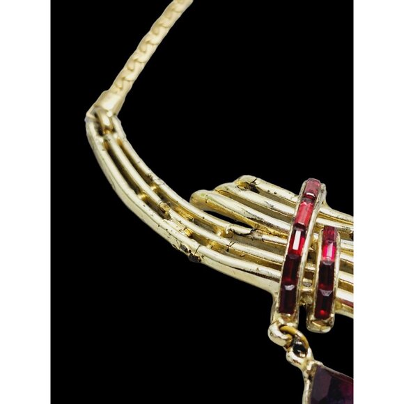 Vintage Signed Coro Teardrop Necklace (A767) - Picture 4 of 7